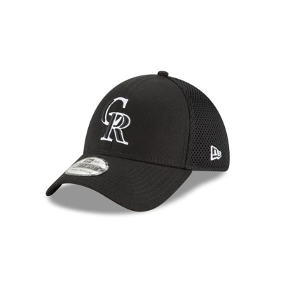Colorado Rockies Gorra | New Era MLB Neo 39thirty Stretch Fit Cap Mexico - Negros